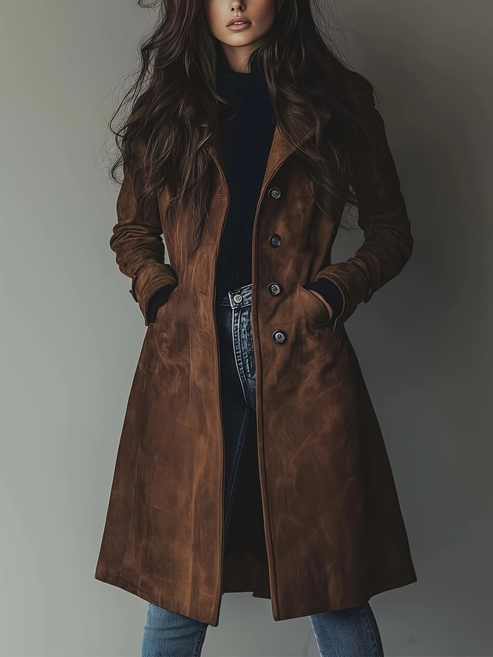 Keziah – Elegants vintage mētelis ar reversu un pogu rindu