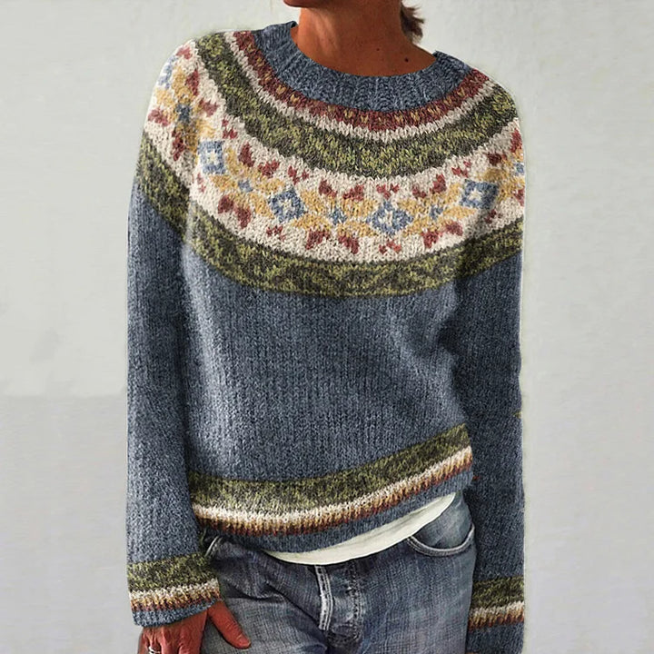 MELINDA RETRO-PULLOVER AR KRĀSU BLOKU