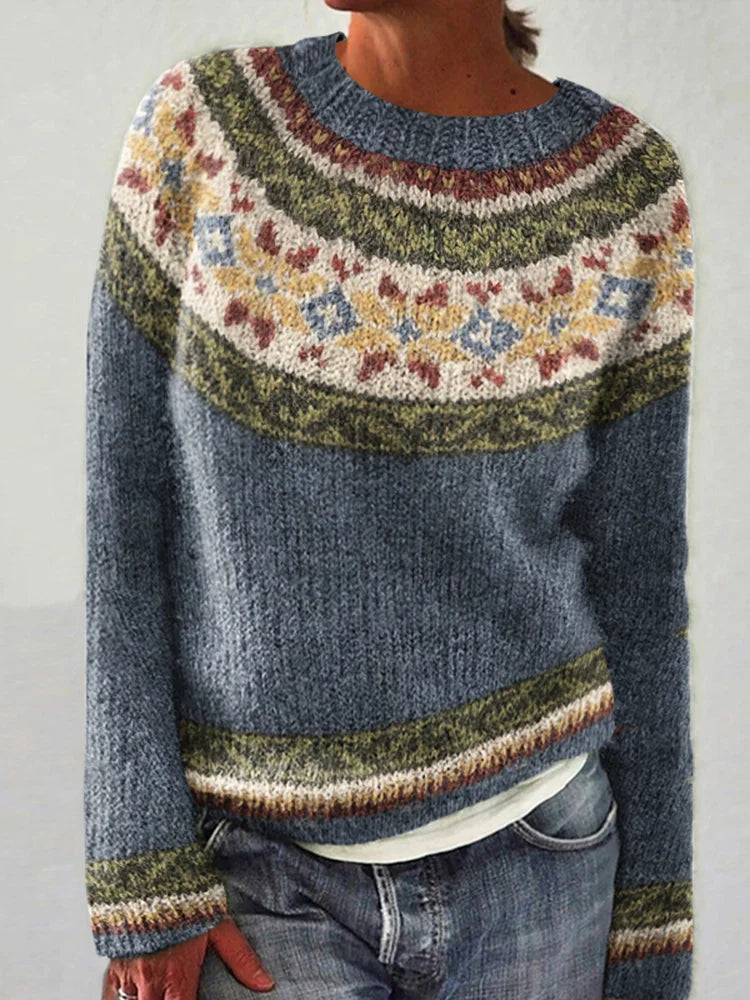 MELINDA RETRO-PULLOVER AR KRĀSU BLOKU