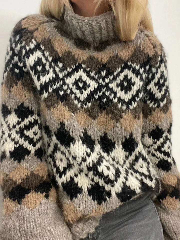 PULLOVER PATRICIA AR GEOMETRISKU KONTRASTU