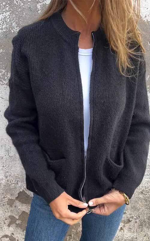 Hilda™ | Mīksts kardigans ar rāvējslēdzēju